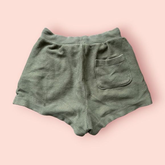 Aerie High Waisted Corded Shorts - Green, Small - Picture 2 of 3